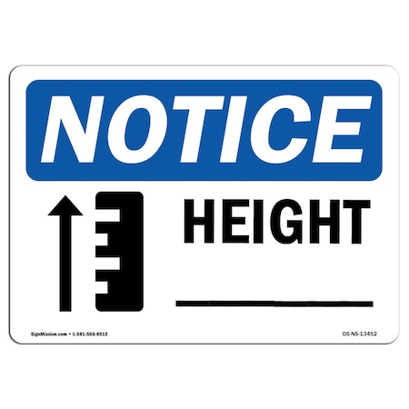 OSHA Notice, 12 Height, Decal